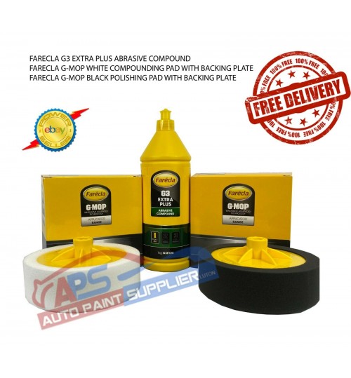 FARECLA G3 EXTRA PLUS ABRASIVE COMPOUND 1KG +GMOP COMPOUNDING AND FINISHING MOPS